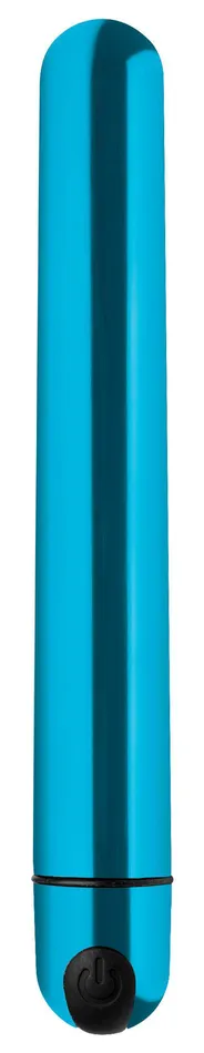 XR Brands 10x Slim Metallic Bullet Blue Vibrators